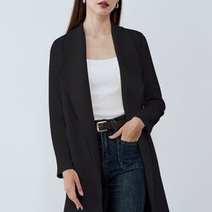 New Tahari Dark Gray Wool Blend Long Sleeve Trench Coat Jacket Pockets NWOT